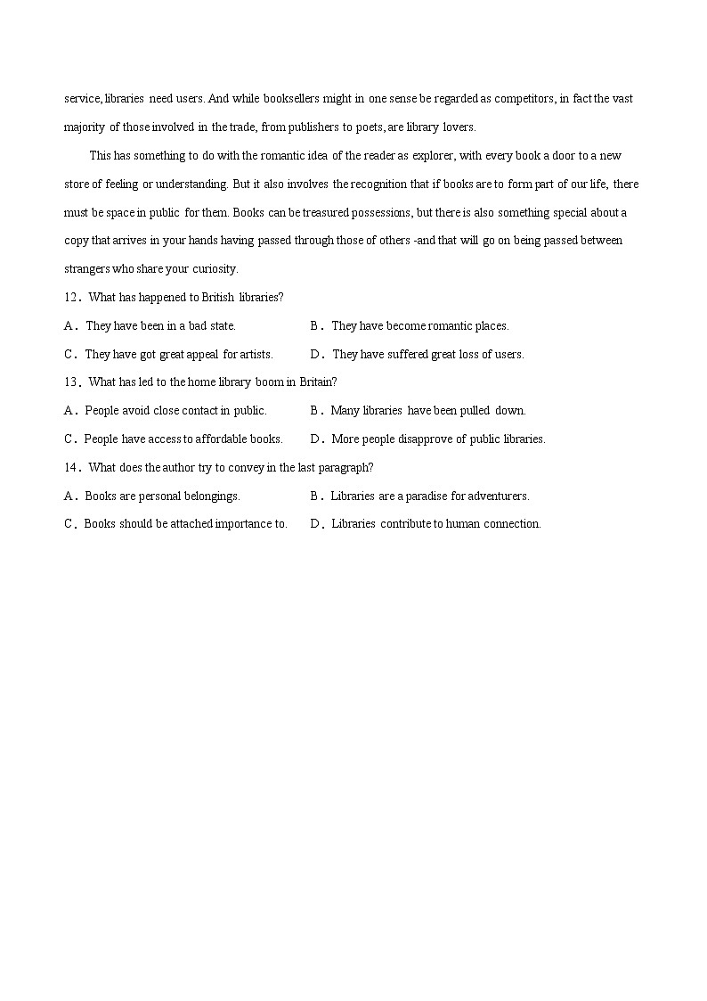 高考英语阅读精品套装（一讲双练） 考点5-主旨要义之文章大意（练模拟）02