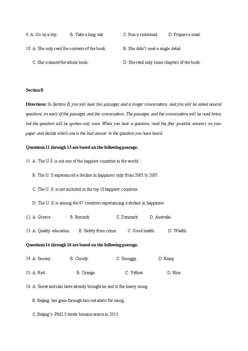 英语（上海B卷）-2023年高考第二模拟考试卷（含听力）02