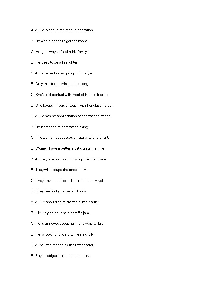 2023届上海长宁区高三二模英语试卷及答案02