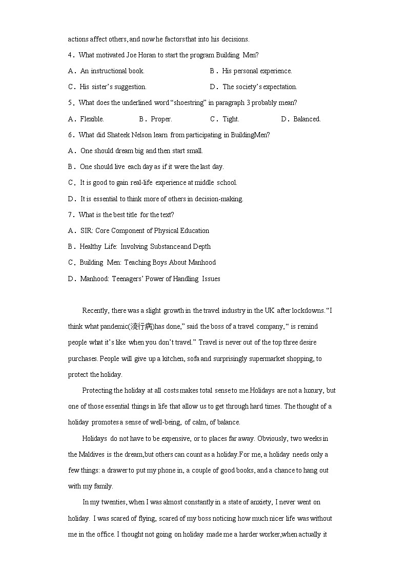 浙江省嘉兴市2023届高三教学测试（二）英语试题（含答案）第3页