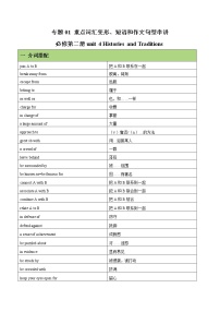 专题01 重点词汇变形、短语和作文句型串讲-2022-2023学年高一英语下学期期中考点大串讲（人教版2019）