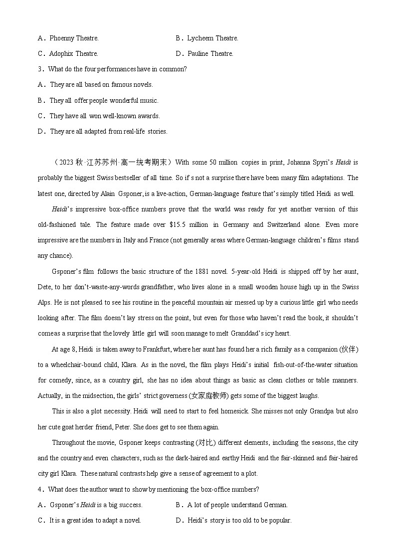 Unit 7 Art单元话题阅读理解练习 -【单元测试】2022-2023学年高一英语分层训练AB卷 （北师大版2019必修第三册）第2页