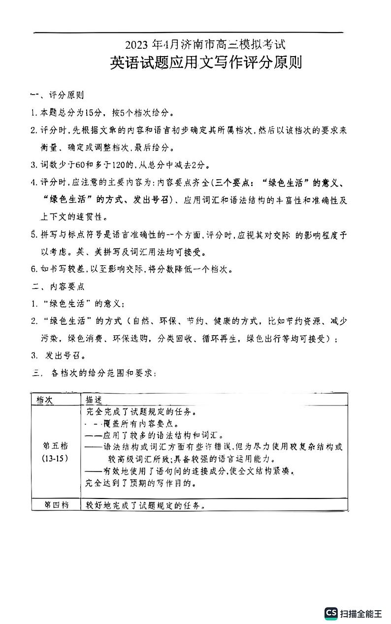 20234月高三下学期新高考联合模拟考试（济南二模）英语PDF含答案02