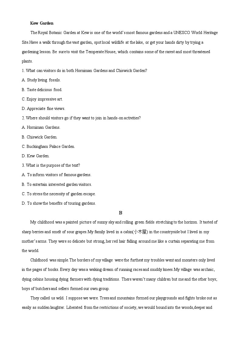 2023深圳高三下学期第二次调研考试（二模）英语试卷含解析02