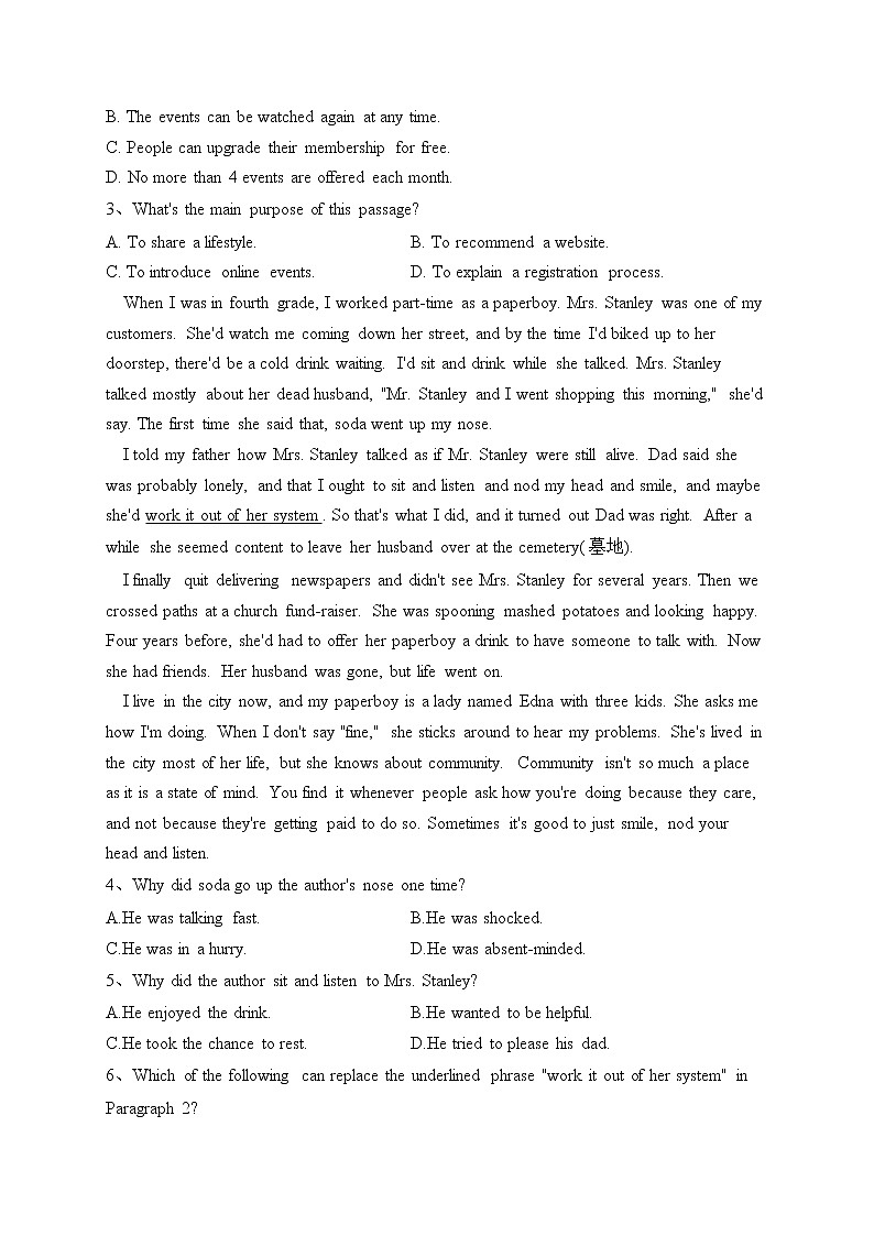 山东省鄄城县第一中学2022-2023学年高一下学期4月月考英语试卷（含答案）第2页