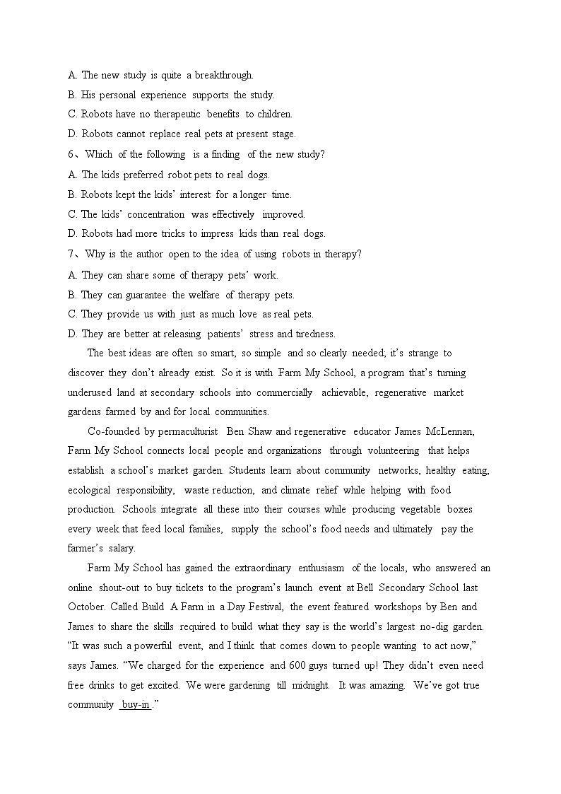 广东省广州市六区部分普通高中2023届高三下学期综合测试（二）英语试卷（含答案）03