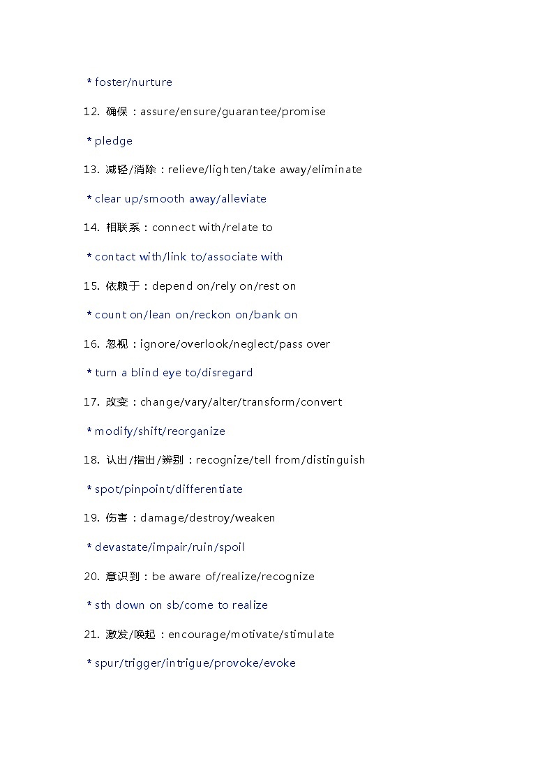 高中英语写作重点高频词 分类识记第2页