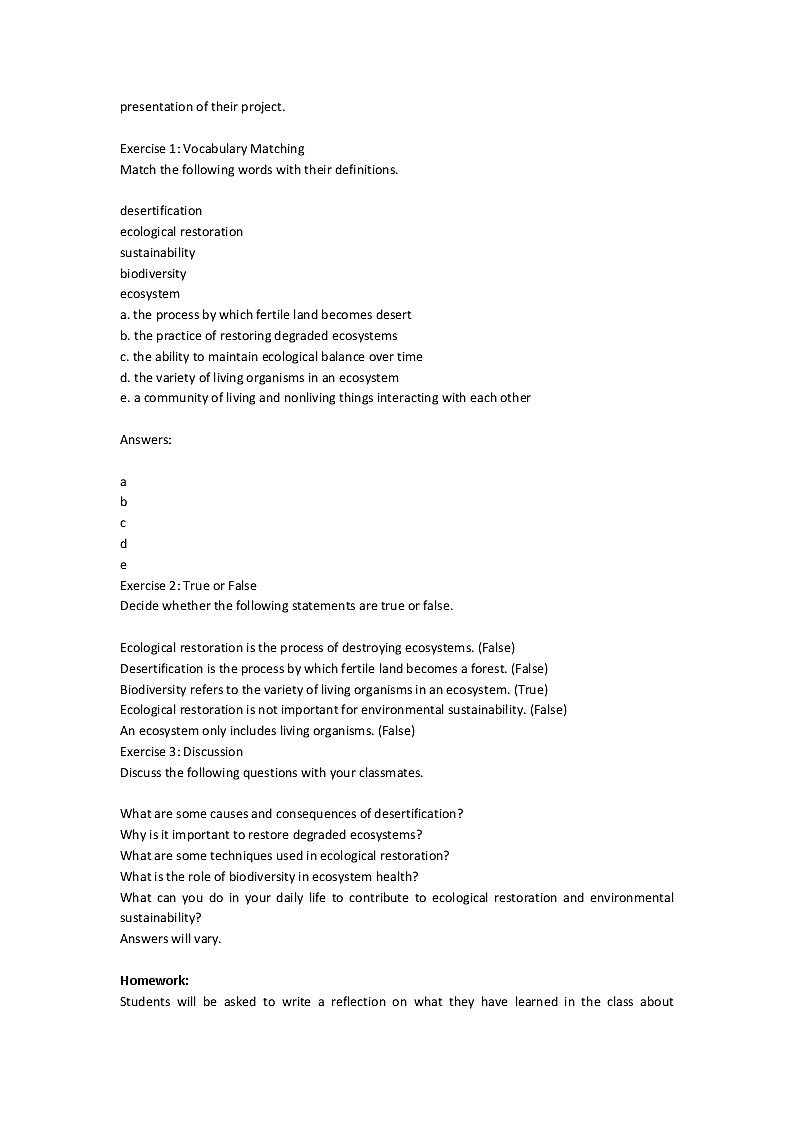 Unit 8 Green Living Lesson 2 Greening the Desert 教案- 2022-2023学年高中英语北师大版(2019)必修第三册02