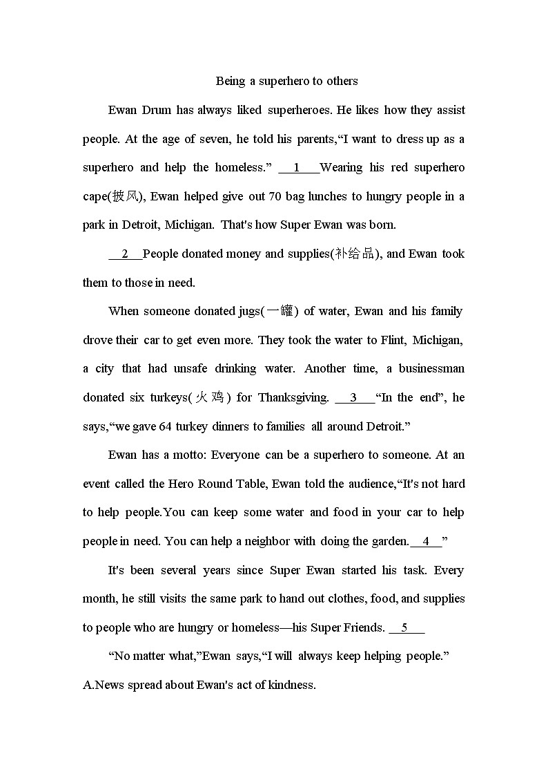 Unit 2 Assessing for Progress 基础训练-2022-2023学年高中英语人教版（2019）必修第三册02