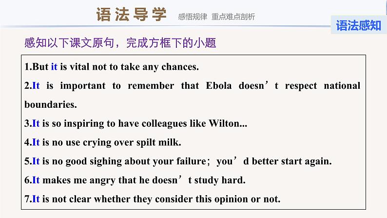 高中外研版英语新教材选修第2册 Unit 4 第04讲  Grammar—It as an empty subject第3页