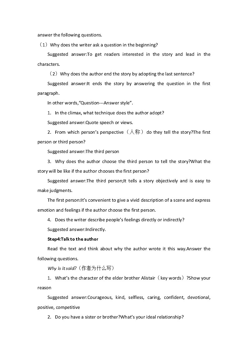 Unit 3 Family matters-Developing ideas 教案-2022-2023学年高中英语外研版（2019）必修第一册02