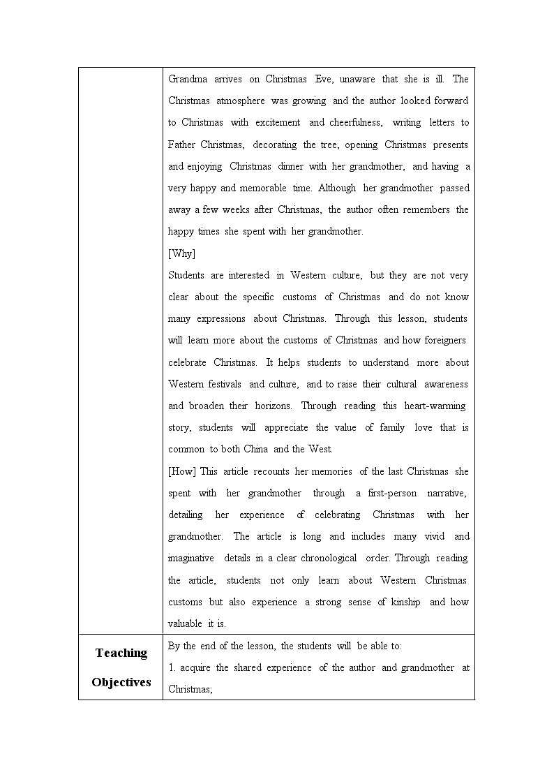 Unit 3 Lesson 3 Memories of Christmas 教学设计-2022-2023学年高中英语北师大版（2019）必修第一册03