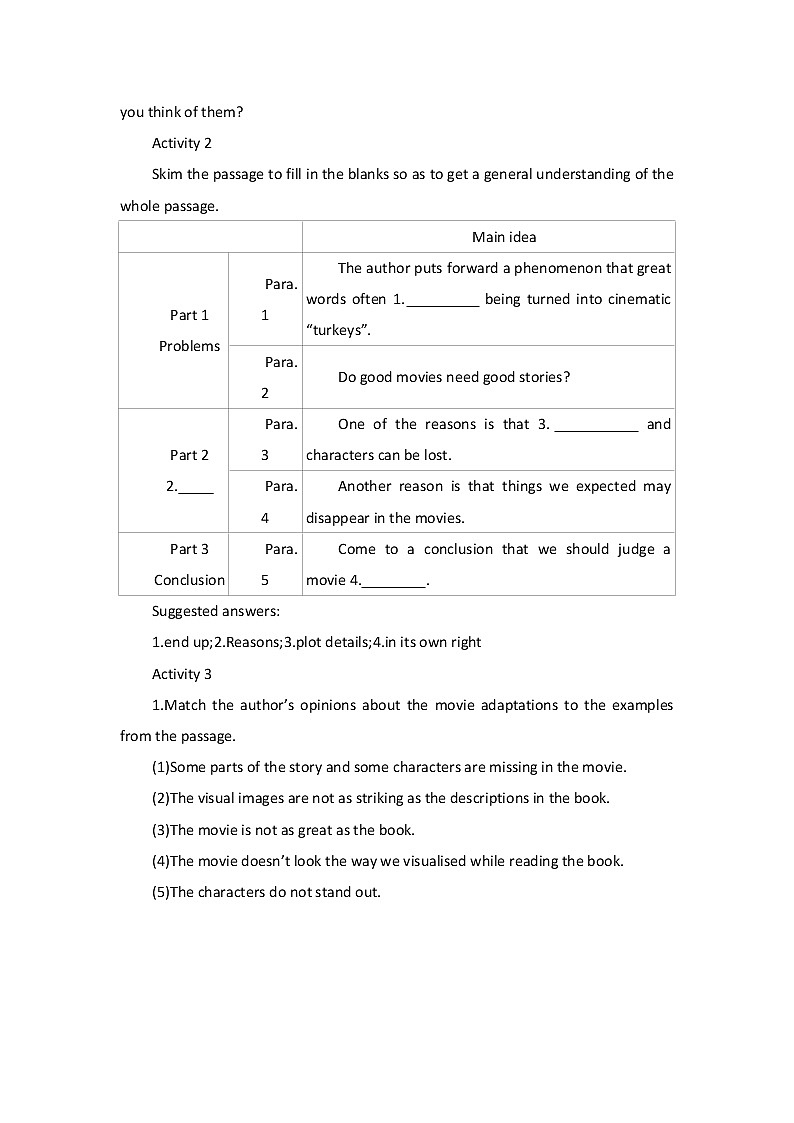 Unit 4 Stage and Screen--Developing ideas 教案-2022-2023学年高中英语外研版（2019）必修第二册第2页