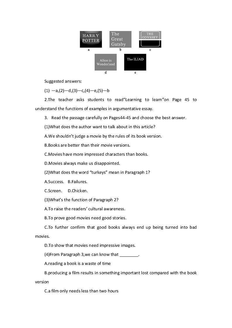 Unit 4 Stage and Screen--Developing ideas 教案-2022-2023学年高中英语外研版（2019）必修第二册第3页