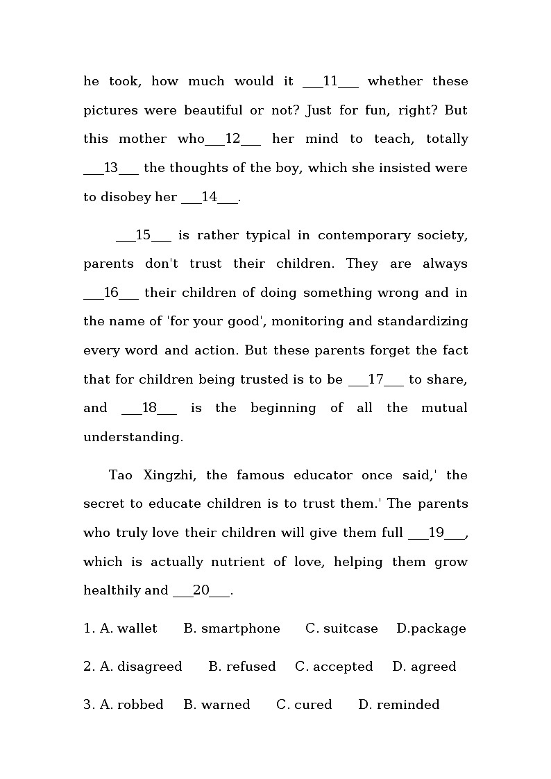 2022-2023学年河南省巩义市市直高级中学高二下学期3月英语限时训练含答案02