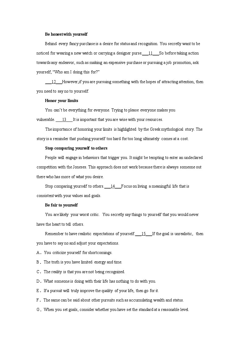 浙江高考英语七选五专项训练第3页