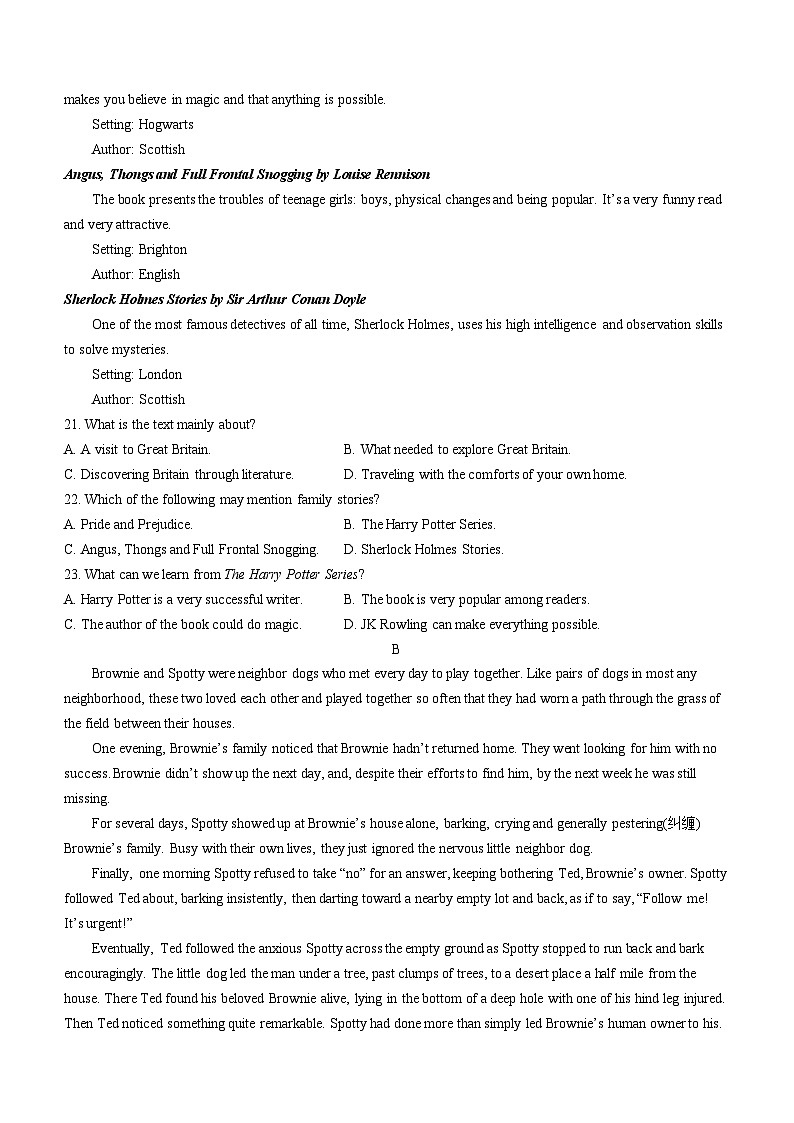 山东省青岛市胶州市2022-2023学年高一下学期期中考试英语试题+第3页