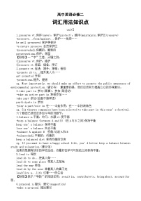 高中英语人教新教材必修二全册词汇用法知识点清单（分单元编排）