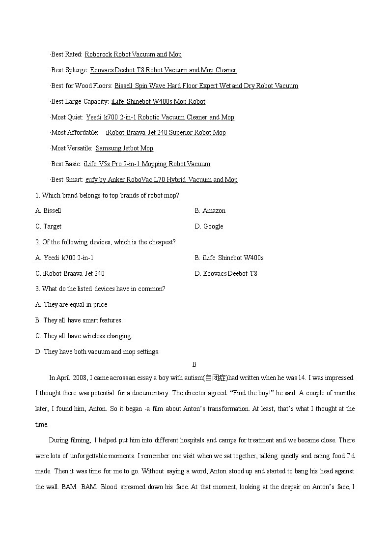 2023年高考押题预测卷01（山东、广东卷）-英语（考试版）A402