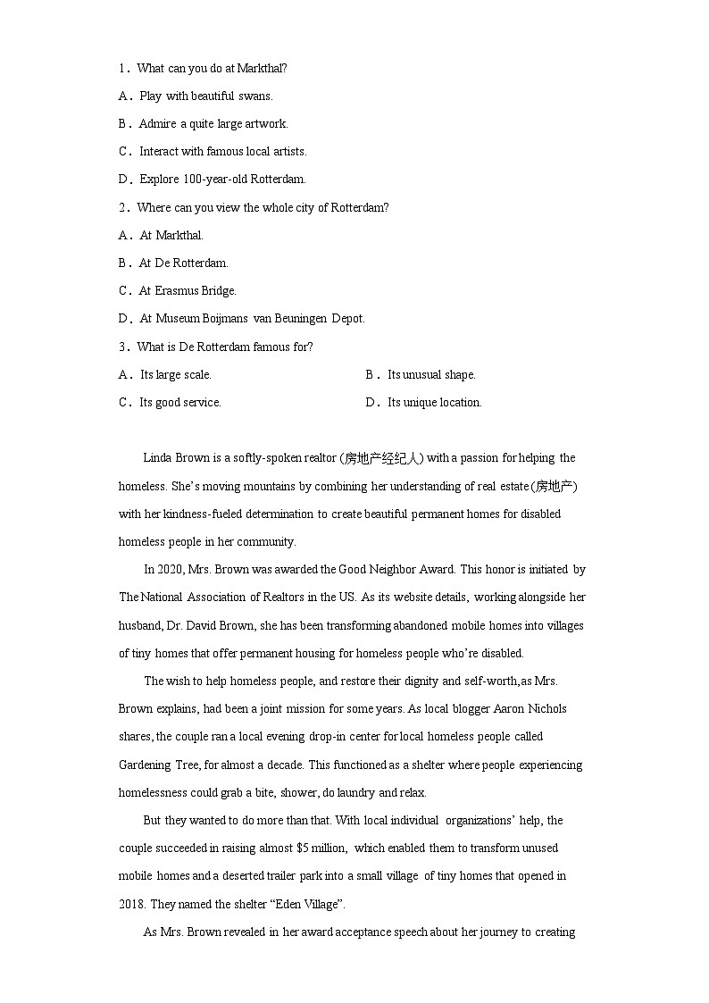 2023届贵州省六盘水市高三下学期3月适应性考试英语试题（含答案）第2页