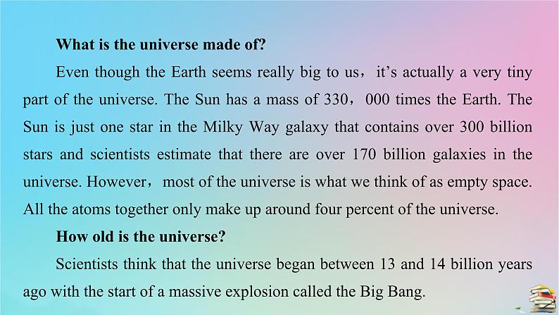 新教材2023年高中英语Unit4SpaceExplorationSectionⅠListeningandSpeakingReadingandThinking课件新人教版必修第三册06