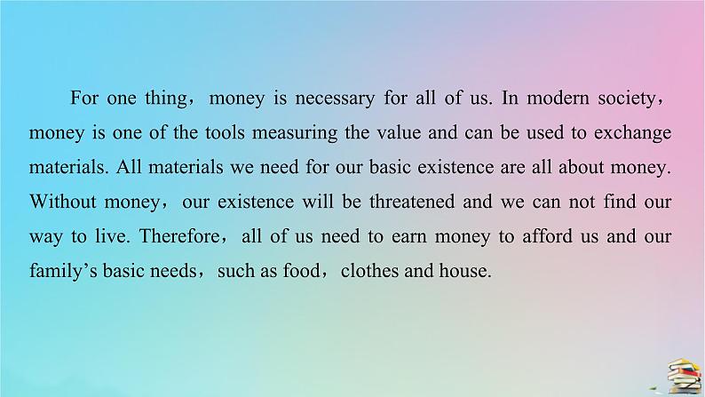 新教材2023年高中英语Unit5TheValueofMoneySectionⅠListeningandSpeakingReadingandThinking课件新人教版必修第三册04