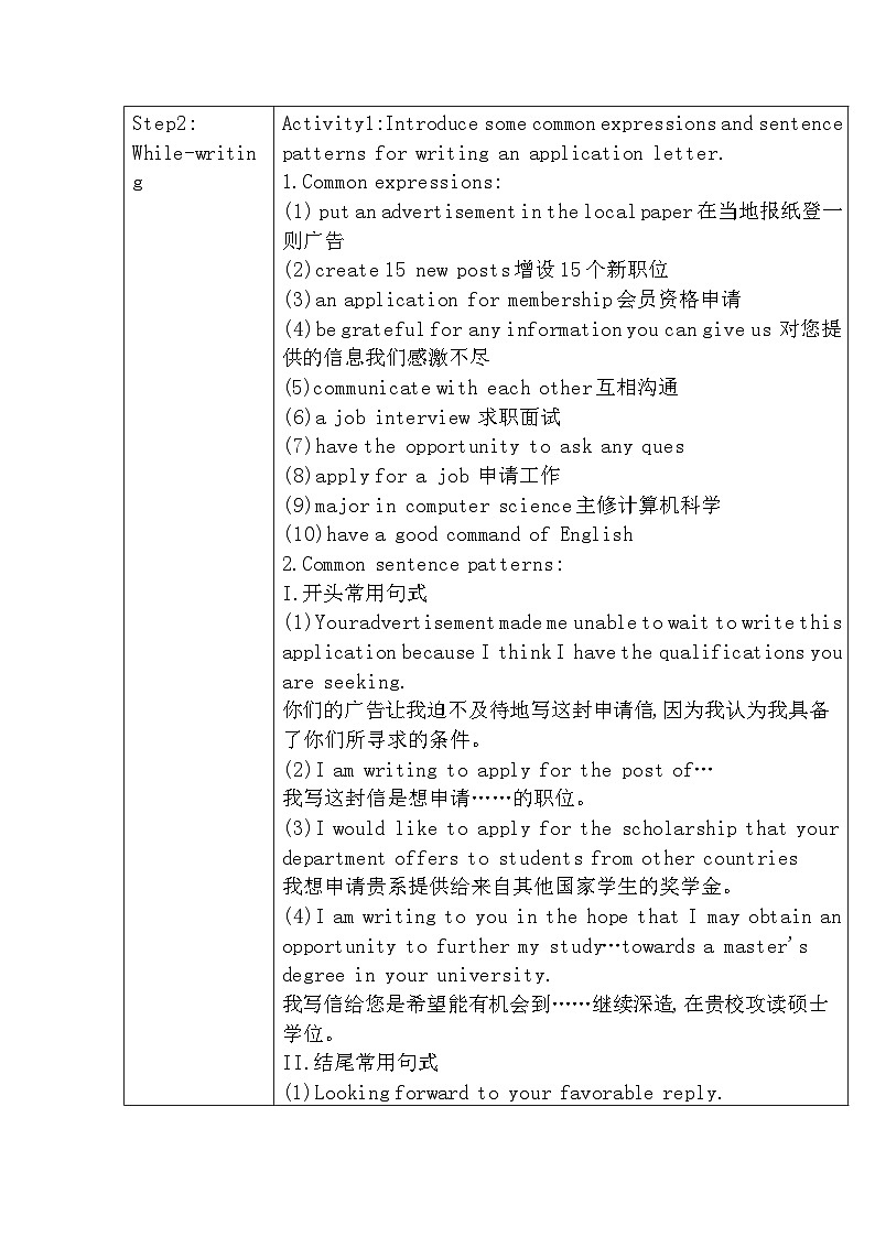 Unit1 Looking forwards Writing教案-2022-2023学年高中英语外研版（2019）选择性必修第四册02
