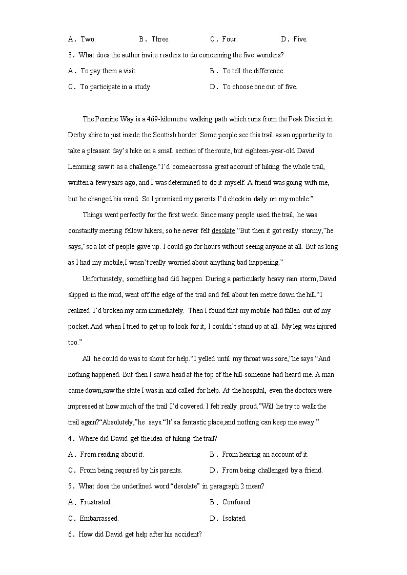 2023届湖北省圆创联考高三下学期五月联合测评英语试题（含答案）第2页