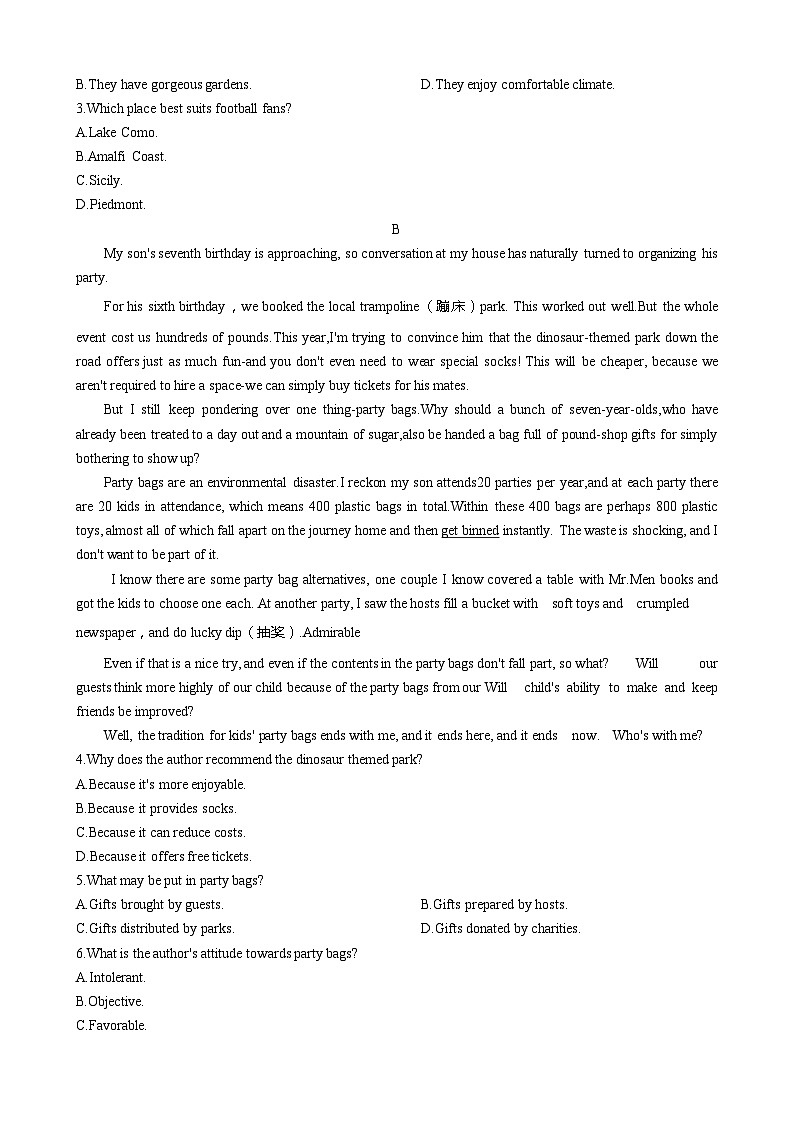 山东省滨州市2023届高三英语第二次模拟考试试题（Word版附答案）02