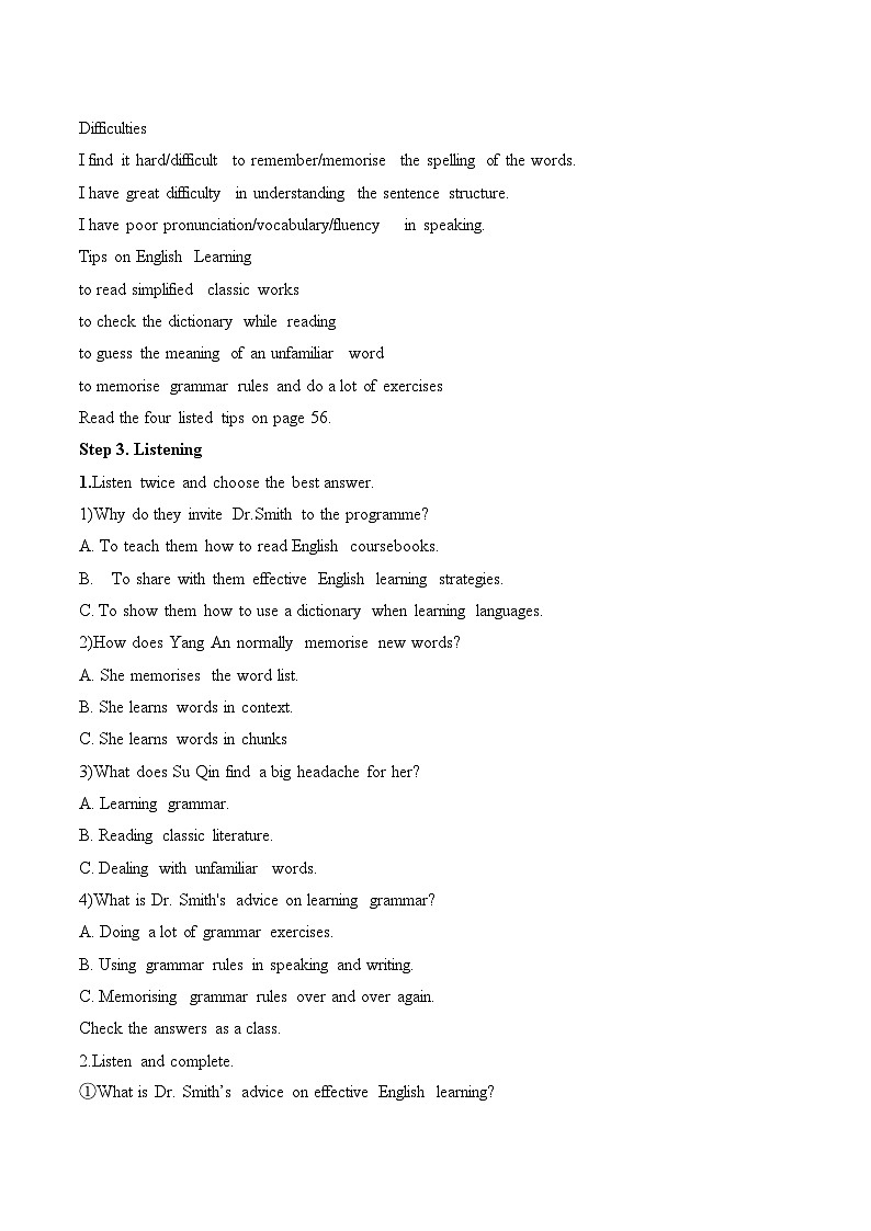 Unit 9 Learning Lesson 2 Language Learning Tips 教案-2022-2023学年高中英语北师大版（2019）必修第三册02