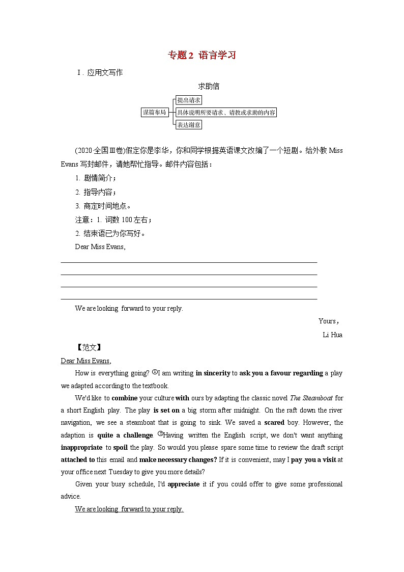 高考英语写作专题 语言学习第1页