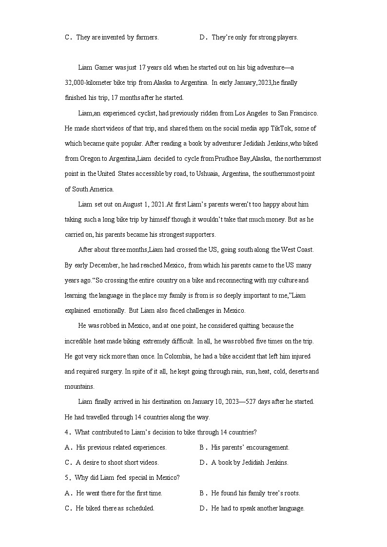 2023届山东省泰安市高三下学期三模英语试题（无答案）第2页