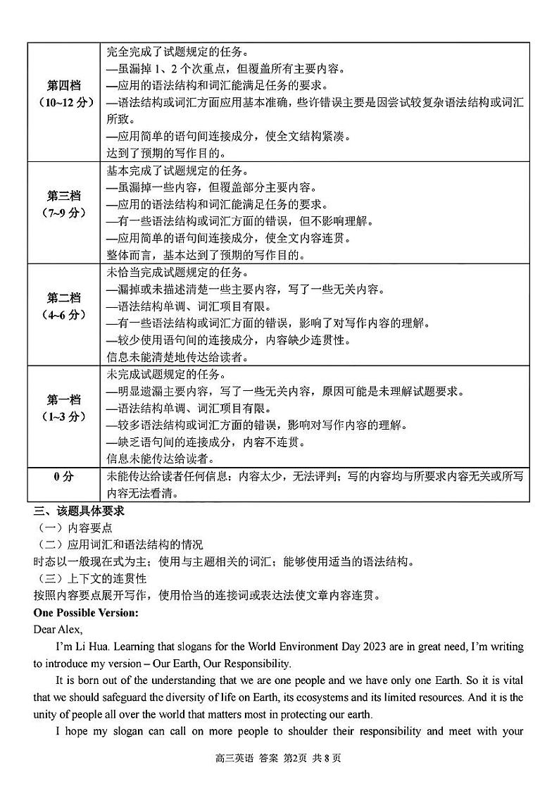 2023届浙江省精诚联盟高三下学期适应性联考试题（二模）英语PDF版含答案02