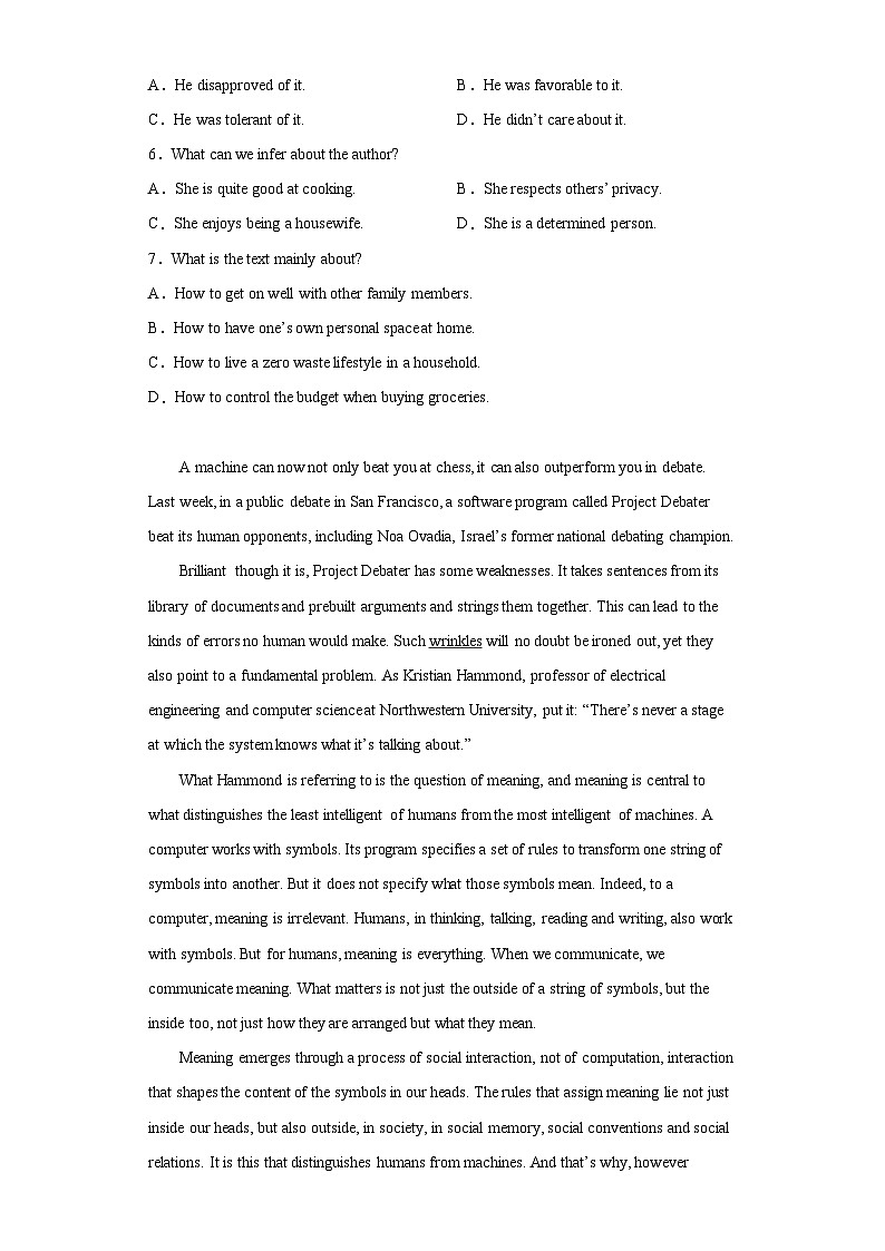 江苏省苏州市2022-2023学年高三下学期5月调研测试英语试题（含解析）03