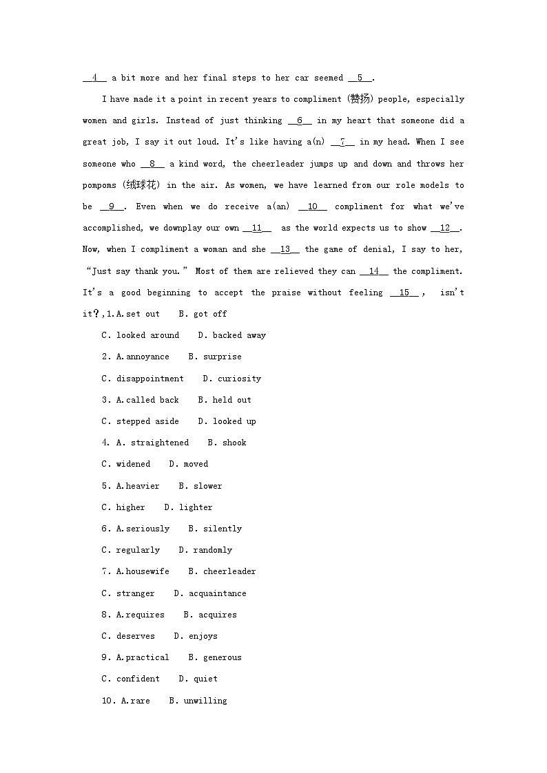 2023新教材高考英语二轮专题复习完形填空文体分类练五夹叙夹议文03