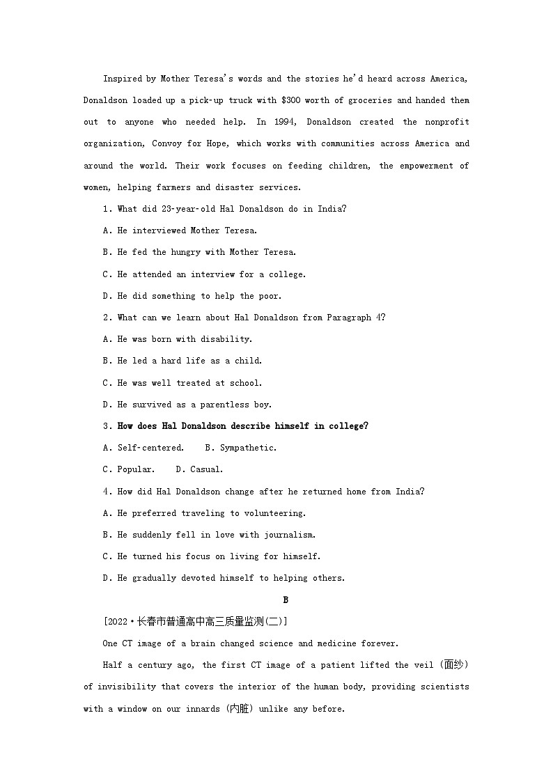 2023新教材高考英语二轮专题复习阅读理解题型分类练五推理判断题__观点态度类第2页