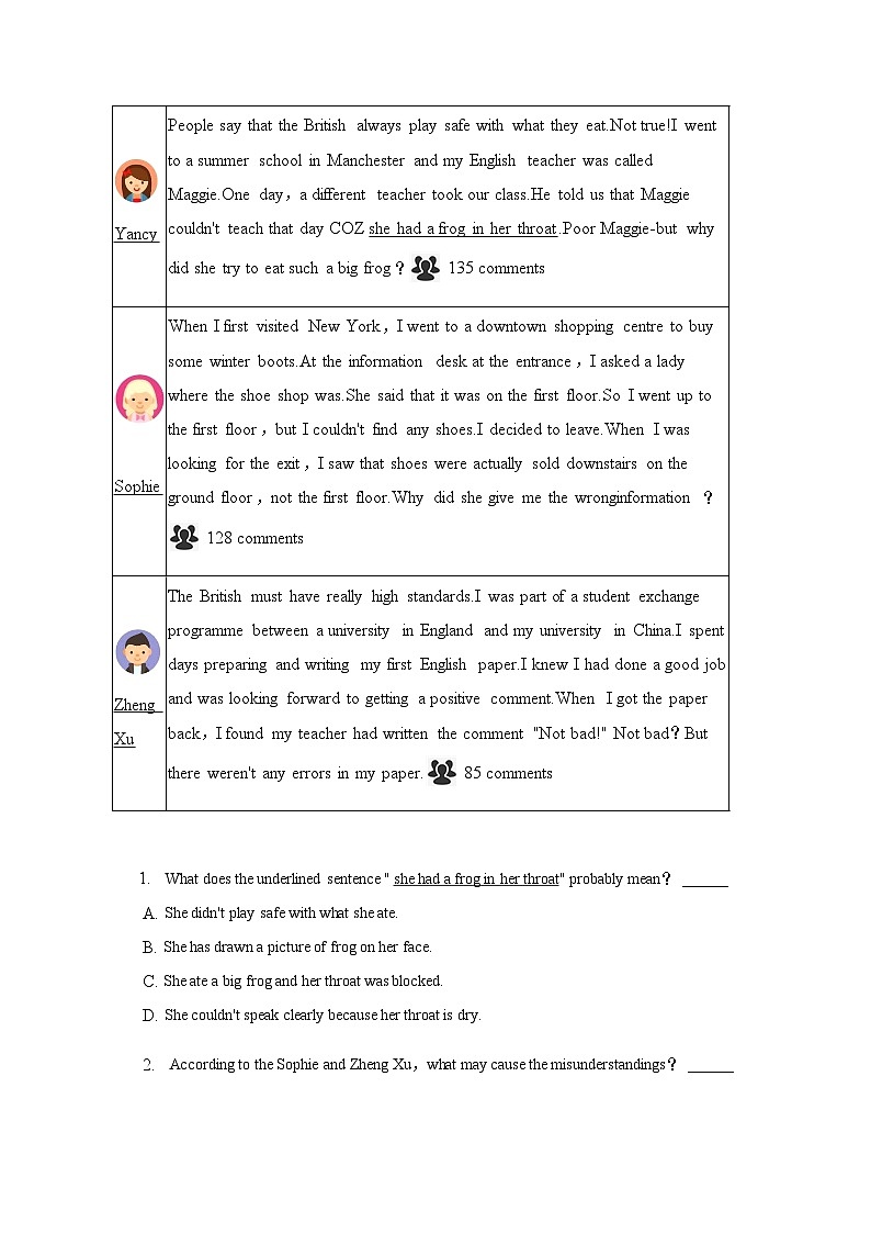 2022-2023学年广东省汕尾中学高一（下）期中英语试卷含解析02