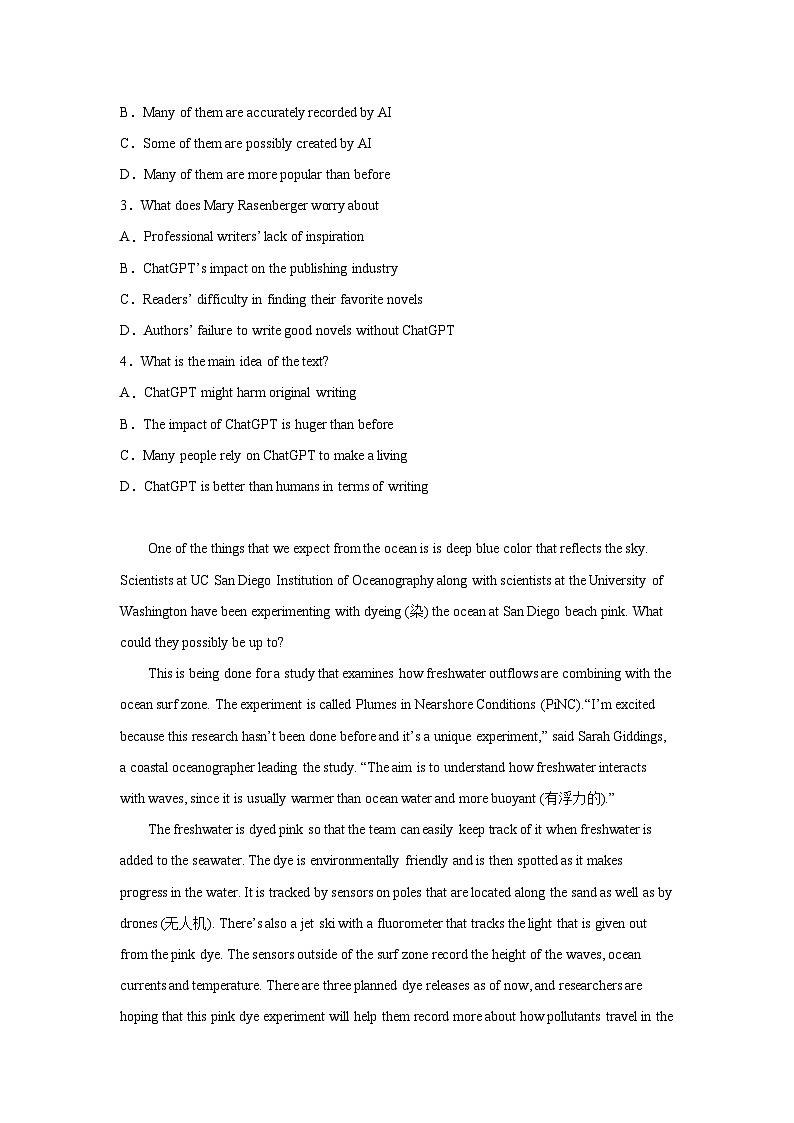 山西高考英语阅读理解专项训练02