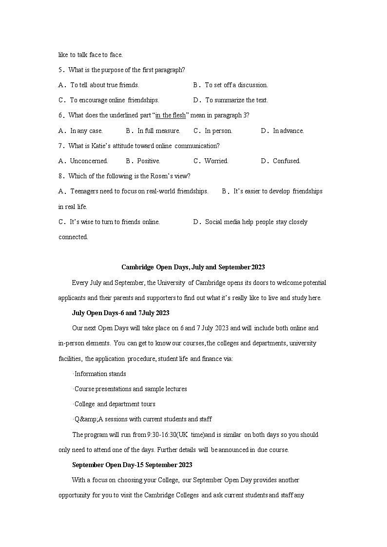 浙江高考英语阅读理解专项训练第3页