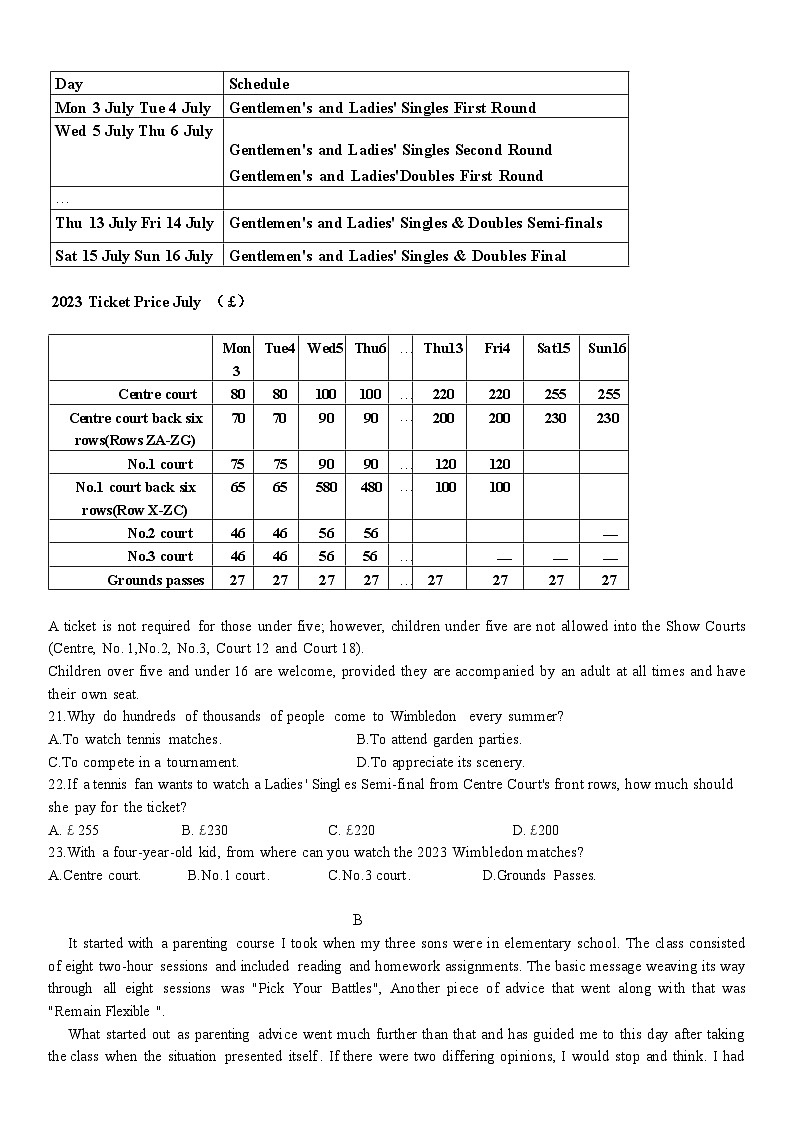 重庆市南开中学2023届高三英语下学期第十次质量检测试题（Word版附答案）03