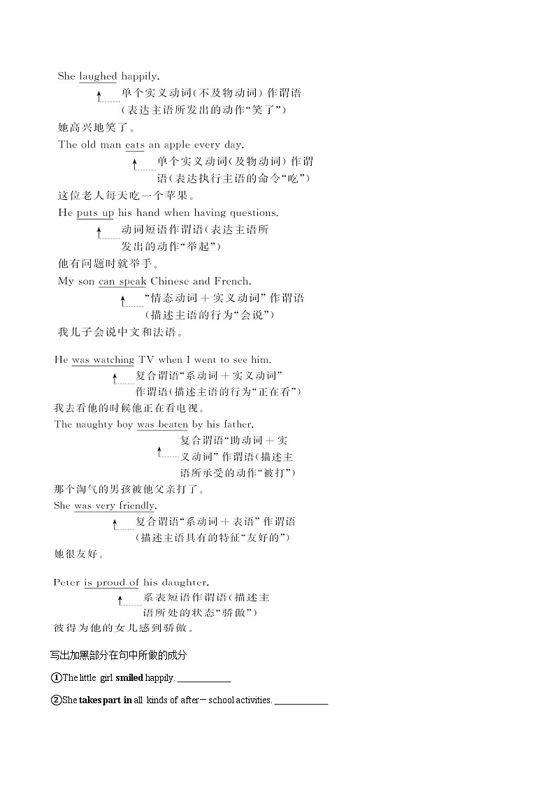 专题7.必过语法句子成分和基本句型  ——2023年高中英语学业水平考试专项精讲+测试（译林版2020）03