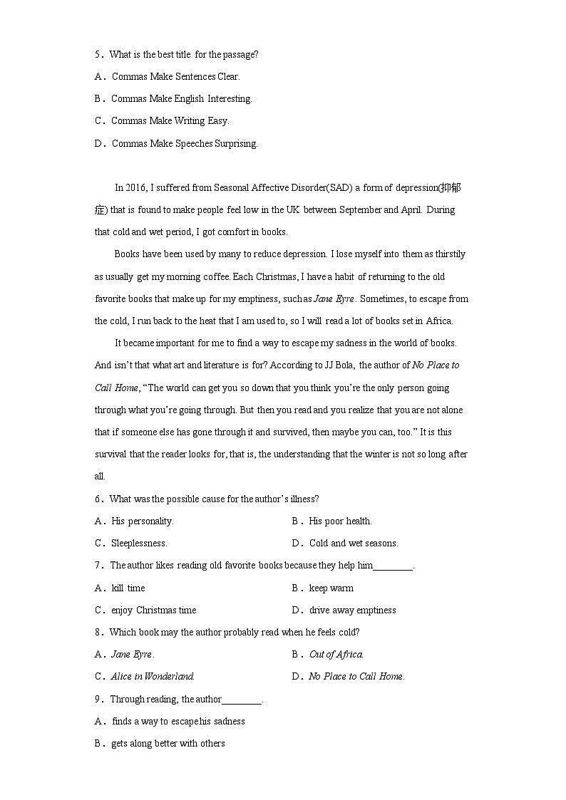 专题10 阅读理解20篇  ——2023年高中英语学业水平考试专项精讲+测试（通用版）第2页