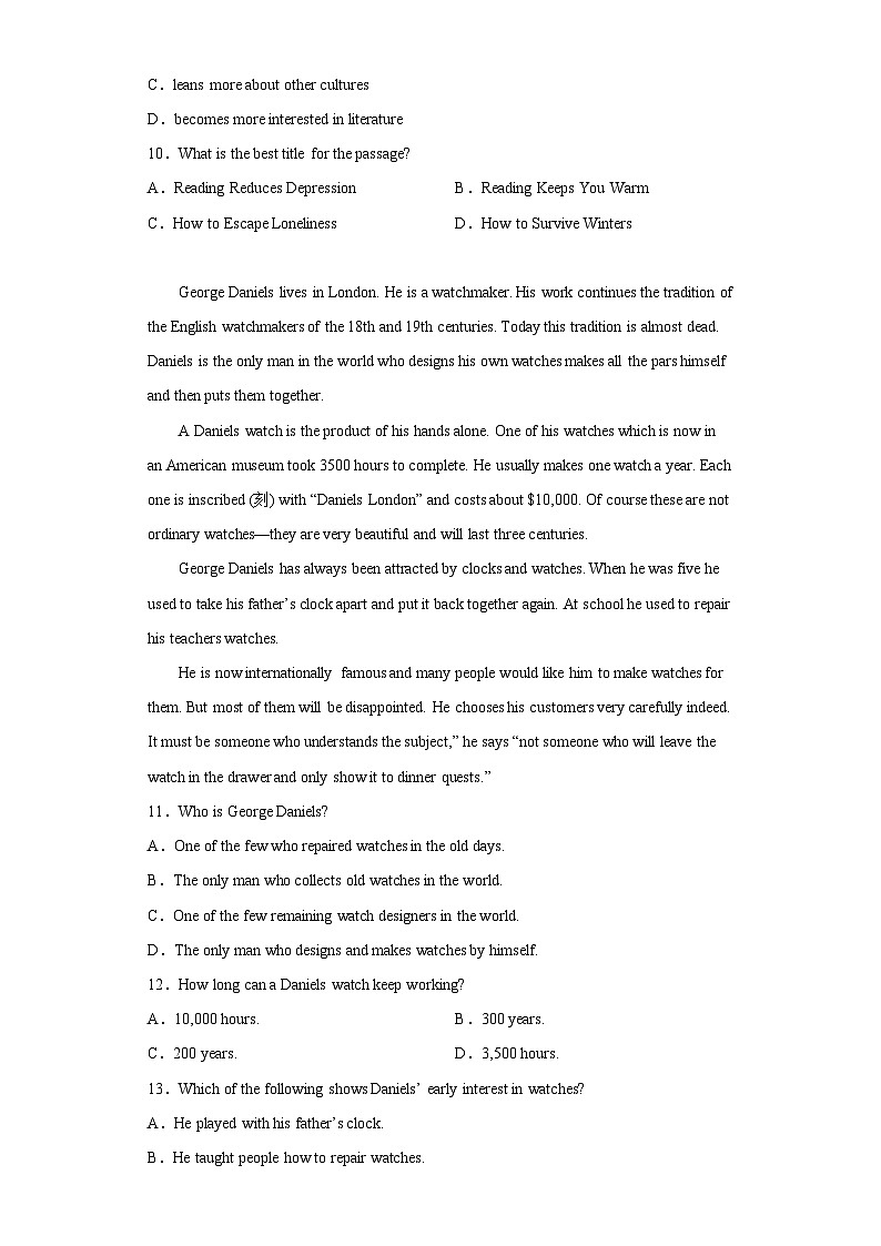 专题10 阅读理解20篇  ——2023年高中英语学业水平考试专项精讲+测试（通用版）第3页