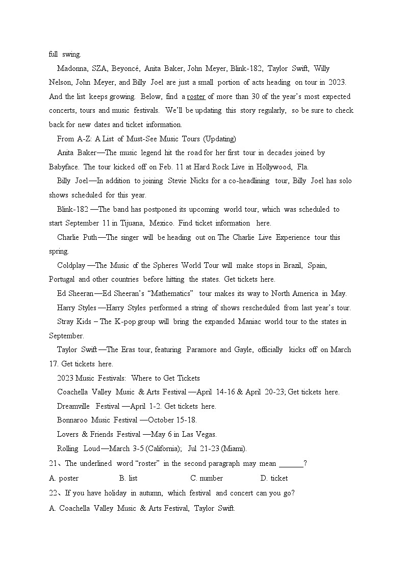 浙江省温州市名校2022-2023学年高一下学期期中联考英语试卷（含答案）03