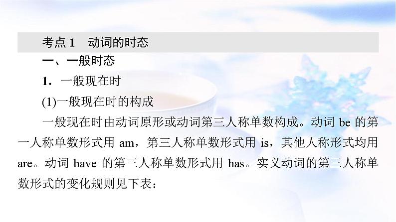 高考英语总复习语法专题1第1讲动词的时态、语态和主谓一致课件第3页