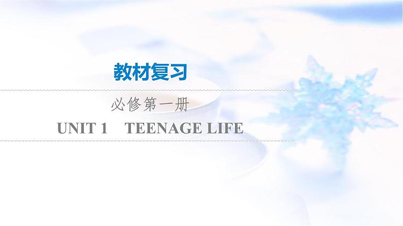 高考英语一轮复习必修第1册UNIT1 TEENAGE LIFE课件01