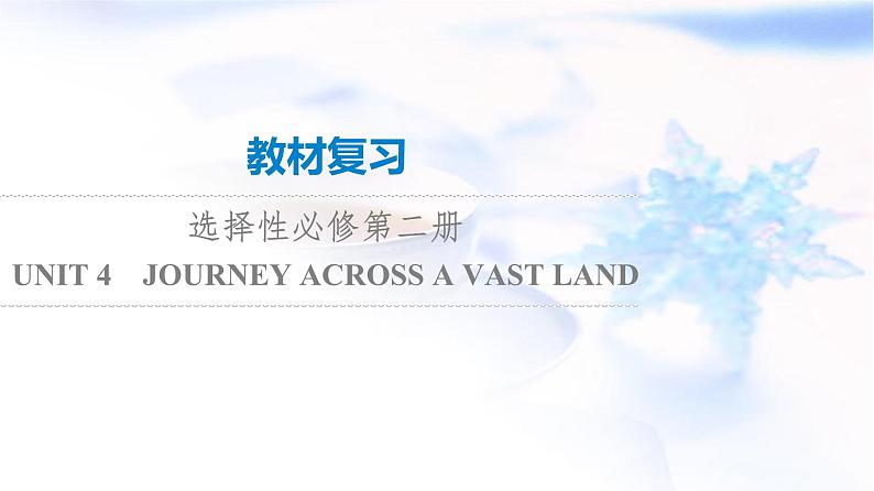 高考英语一轮复习选择性必修第2册UNIT4 JOURNEY ACROSS A VAST LAND课件01