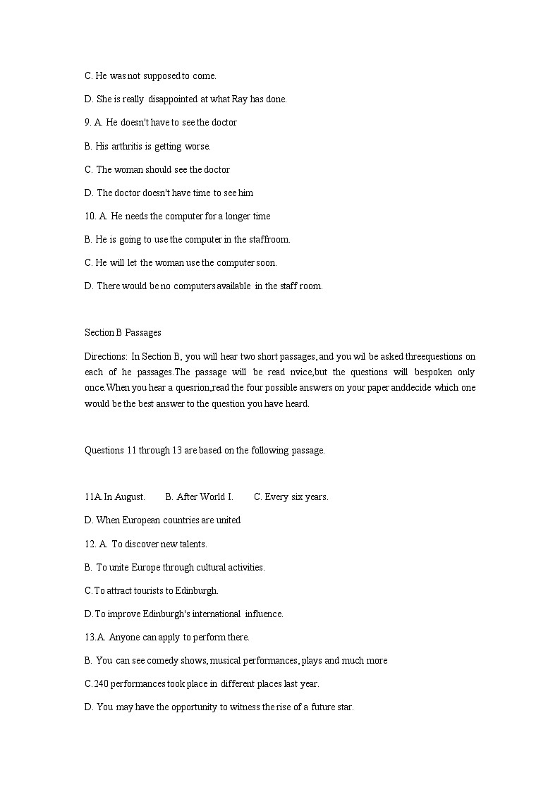 上海市向东中学2022-2023学年高二下学期期中考试英语试卷02
