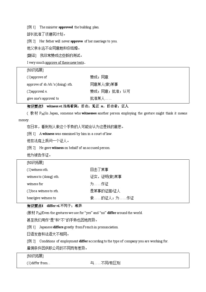 Unit 4 Body language——【期末复习】高二英语单元知识点梳理学案（人教版2019选择性必修第一册）第3页