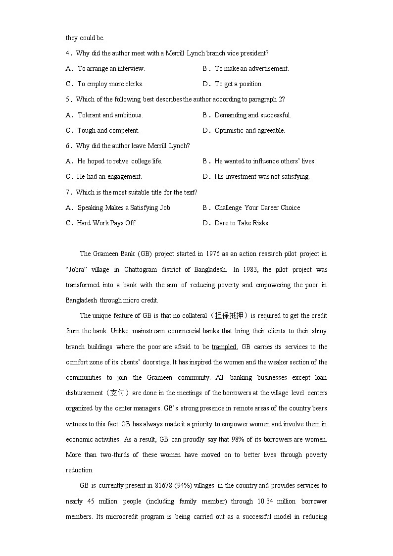 2023届湖北省华中师范大学第一附属中学高三5月适应性考试英语试题（含解析）第3页